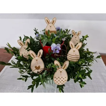 Velikonoční dekorace Velikonoční Zajíc s gravírem sada 10 ks (Velikonoční Zajíc s gravírem)