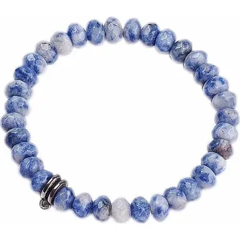 Drahý kámen Sodalit náramek korálkový obvod cca 17 až 24 cm