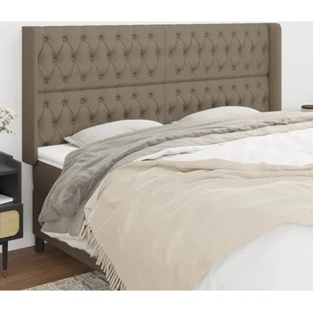 Čelo postele typu ušák taupe 183x16x118/128 cm textil IM_3119934