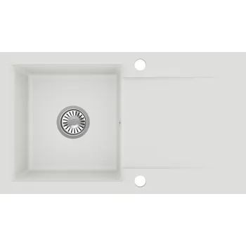 Granitový dřez Jednokomorový granitový dřez Brenor Luna 76, bílý