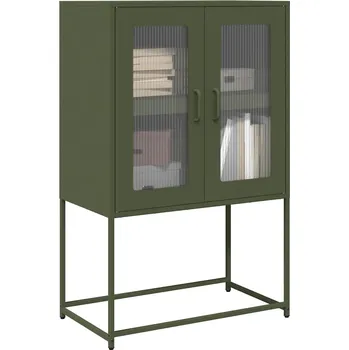 Komoda Olivově zelená komoda 68x39x107 cm Ocel