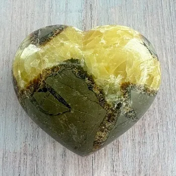 Septárie leštěná Madagaskar Srdce P6-14 cca 7,6 x 6,2 cm, 245 g