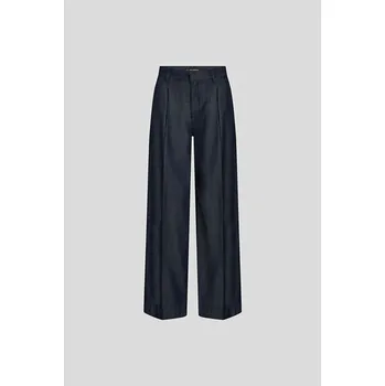 Dámské kalhoty KALHOTY KARL LAGERFELD FLUID DENIM WIDE LEG PANTS DARK BLUE DENIM