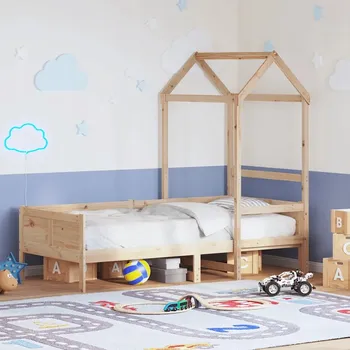 Postel Denní postel s baldachýnem, 80x200 cm, masivní borovicové dřevo