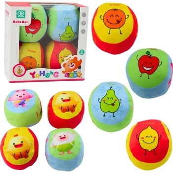 Sada měkkých míčků pro miminko – ovocné motivy, 4 ks