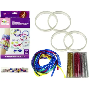 Sada na výrobu náramků DIY s třpytkami a stužkami