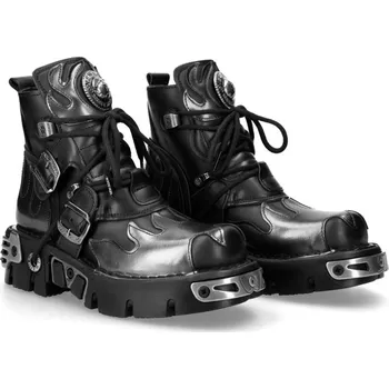 Pánská zimní obuv boty kožené unisex - ITALI NEGRO - NEW ROCK - M.288-S2 - 45