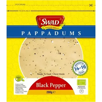 Trvanlivě pečivo SWAD Indický chleba Papadum s černým pepřem 200 g