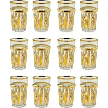 Sklenice Eisenbach 12dílné sklenice na čaj se zlatým akcentem