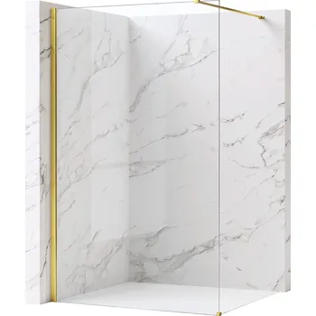 Bezrámová sprchová zástěna REA FLEXI GOLD 80 cm, zlatá lesk/transparent - bez vaničky