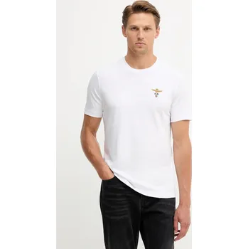 Pánské tričko Bavlněné tričko Aeronautica Militare TS1580UJ00372 bílá 00X, vel. XXXL