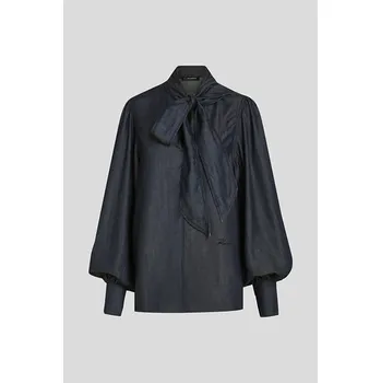 Dámská košile HALENKA KARL LAGERFELD FLUID DENIM BLOUSE DARK BLUE DENIM