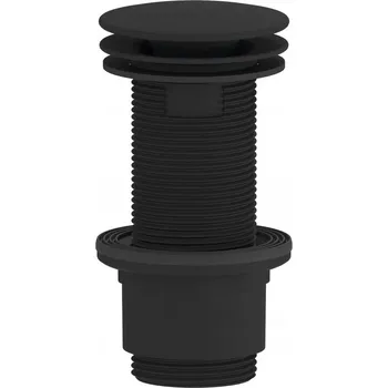 Sifon Zátka umyvadlová bez přepadu, s přepadem kulatý Sapho černá