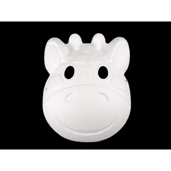 Karnevalová maska Karnevalová maska - škraboška k domalování zvířátka, malé, 4 bílá žirafa