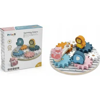 Dřevěná hračka DŘEVĚNÉ PUZZLE KOŁA ZĘBATE ZWIERZĄTKA ZABAWKA EDUKACYJNA PRO DĚTI