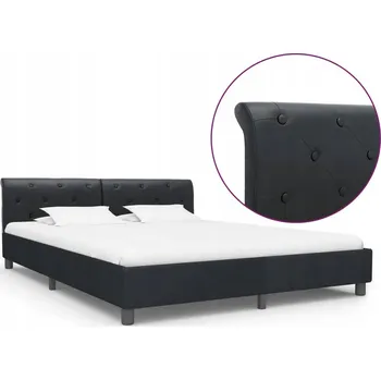 Postel Dřevěná manželská postel VidaXL 160x200 cm černá