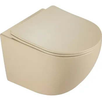 Klozet BPS-koupelny Závěsná WC mísa se SoftClose sedátkem HYD-7604, cappucino