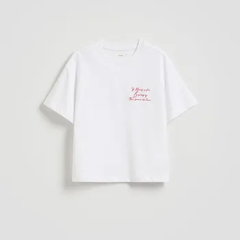 Reserved - Tričko s vyšíváním - krémová - 180HT-01X - 180HT-01X-L