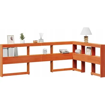 Knihovna Regálová knihovna ve tvaru L 120 cm masivní borové dřevo