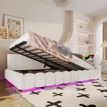 Postel Jednolůžková dřevěná postel Arhatreya 140x200 cm bílá