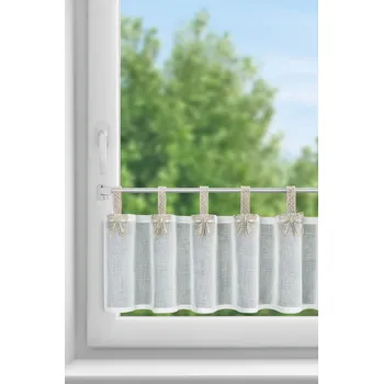 KRÁTKÁ ZÁCLONA NA POUTKÁCH MELISA 150X30 CM BÍLÁ