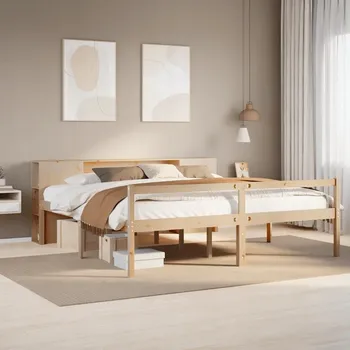 Postel Dřevěná manželská postel 4Home 180x200 cm dub přírodní