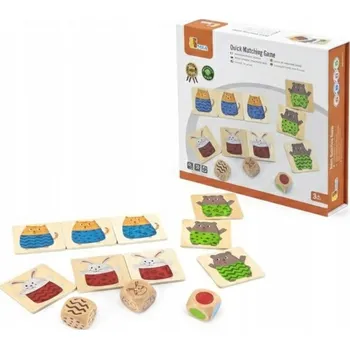 Dřevěná hračka GRA DREWNIANA SZYBKA ODPOWIEDŹ UKŁADANKA LOGICKÉ PŘIŘAZOVÁNÍ A MYŠLENÍ