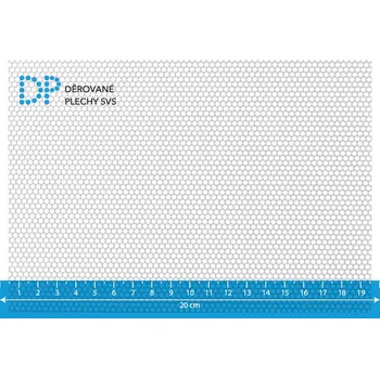 Plech Děrovaný plech Rv 2-3 nerez 1.4301, 1.5x1000x2000 mm