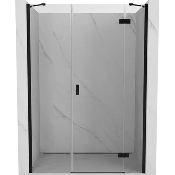 Sprchové dveře MEXEN/S - Mist-H sprchové dveře křídlové pravé 140, transparent, černá 8A5-140-001-70-00-P