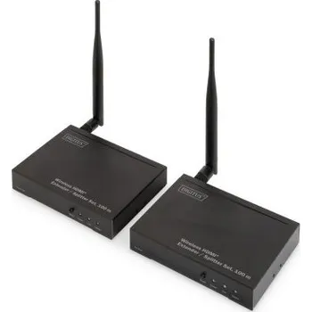 Video kabel DIGITUS Bezdrátový extender HDMI, 100 m, funkce rozbočovače 5GHz (max. 4 obrazovky), Full HD, 1080p sada 2 kusů