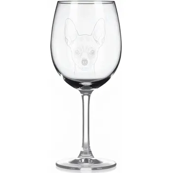 Sklenice Sklenice na víno s gravírovaným motivem – Krátkosrstá čivava