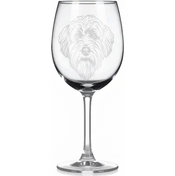 Sklenice Sklenice na víno s gravírovaným motivem – Tibetský teriér
