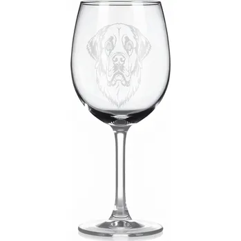 Sklenice Sklenice na víno s gravírovaným motivem – Svatobernardský pes – 2