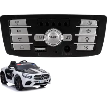 Dětské elektrovozidlo Hudební panel pro auto na baterii Mercedes-AMG SL500 policie