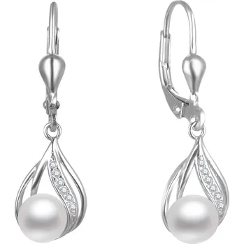 Šperk Půvabné stříbrné náušnice s pravými perlami AGUC2705P Beneto