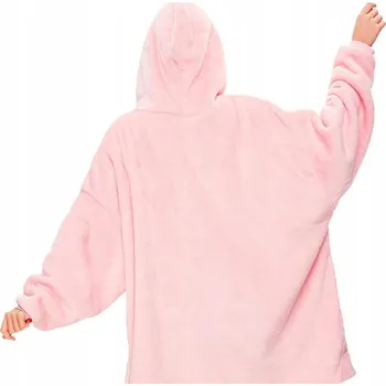 Dámská mikina Mikina růžová oversize s kapucí s kapucí, polyester