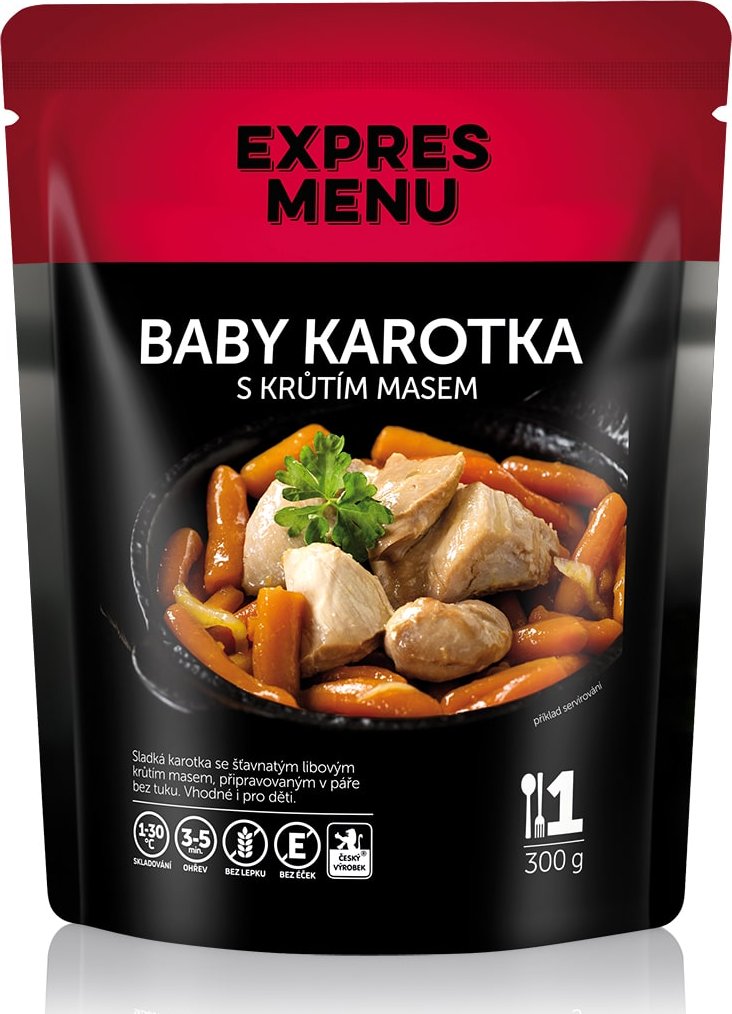 EXPRES MENU Krůtí maso s baby karotkou 300g (1 porce)