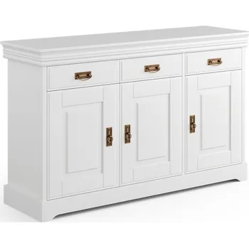 Komoda Bílá borovicová komoda Toskania - Katmandu Bílá 140x88 cm