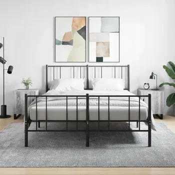 Noční stolek Noční stolky, 2 ks, šedý dub sonoma, 40x40x50 cm