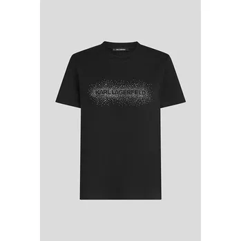Dámská móda TRIČKO KARL LAGERFELD LOGO RHINESTONE T-SHIRT BLACK