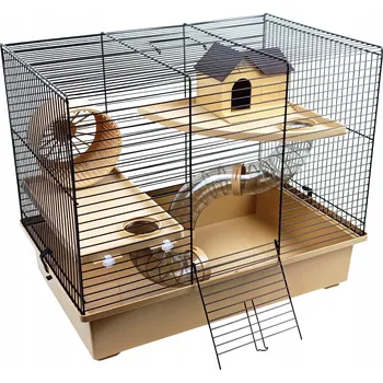 Klec pro křečka, myš, hlodavce - domeček, patra, tunely, kolotoč, velká, jednoduchá