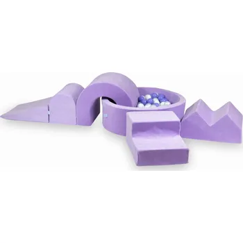 Dětské hřiště Pěnové dětské hřiště s kulatým bazénkem 90x30 Velvet Soft Fialové + 5 dílů