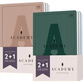 Sešit Sada sešitů A5/60 Čtvereček 3 Kusy Mix Barev Academy Interdruk