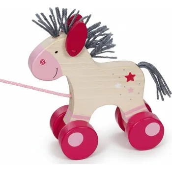 Odrážedlo KONÍK NA KOLEČKÁCH ODRÁŽEDLO KONÍK NA ŠŇŮRCE KŮŇ K TAHÁNÍ NA ŠŇŮRCE