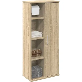 Koupelnový nábytek Koupelnová skříňka s držákem na toaletní papír, dub sonoma, 39x22x90 cm