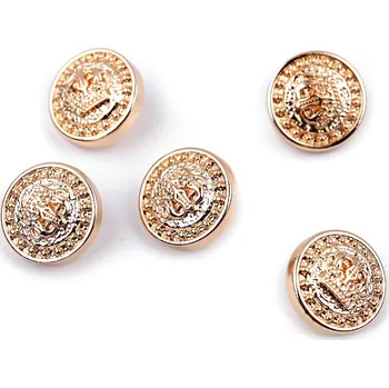 Knoflík Kovový knoflík velikost 24"; 32", střední, 1 (24") růžové zlato