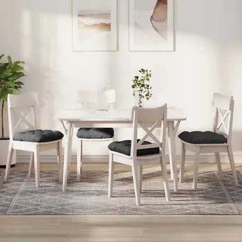 Polštář Polštáře na sedadla 4 pcs Tmavě šedá 40 x 40 cm Žebrovaná látka