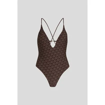 Dámské plavky PLAVKY KARL LAGERFELD AUTOGRAPH CHEEKY SWIMSUIT AUTOGRAPH-FUDGE