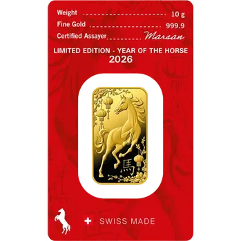 Argor Heraeus Zlatý slitek Rok koně 2026 10 g