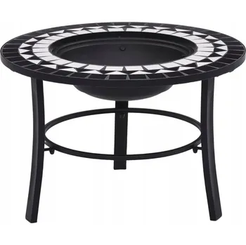 Ohniště s mozaikou, černo-bílé, 68 cm, keramické
